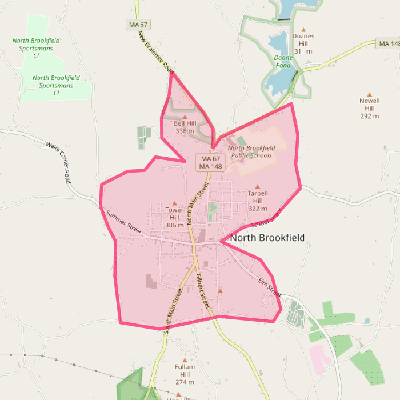 Map of North Brookfield