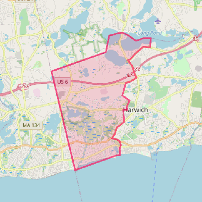 Map of Northwest Harwich