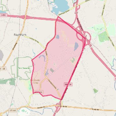 Map of Raynham Center