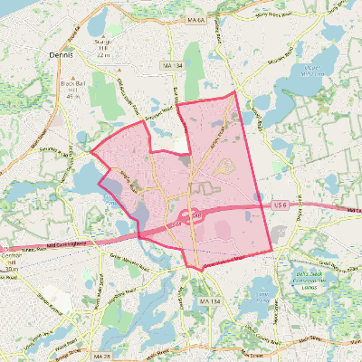 Map of South Dennis