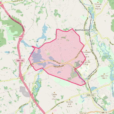 Map of Whitinsville