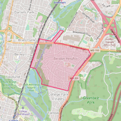 Map of Berwyn Heights