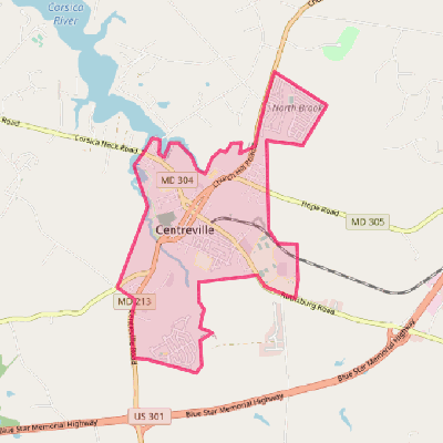 Map of Centreville