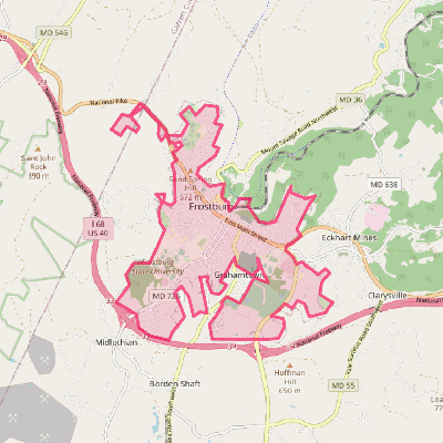 Map of Frostburg