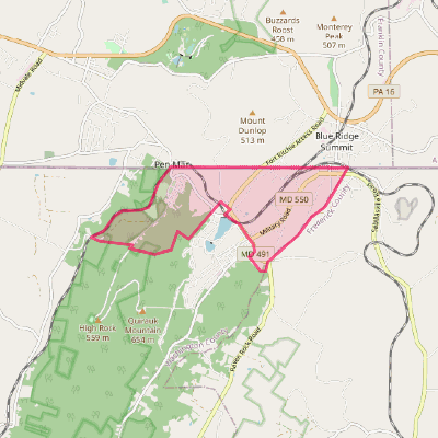 Map of Highfield-Cascade