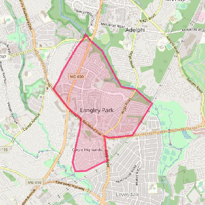 Map of Langley Park