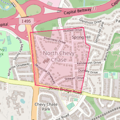 Map of North Chevy Chase