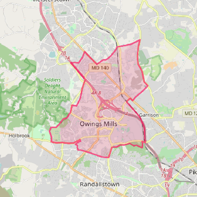 Map of Owings Mills