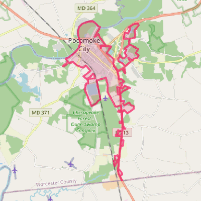 Map of Pocomoke City