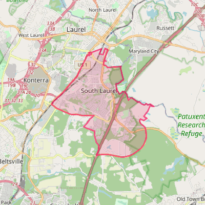 Map of South Laurel