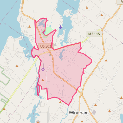 Map of North Windham