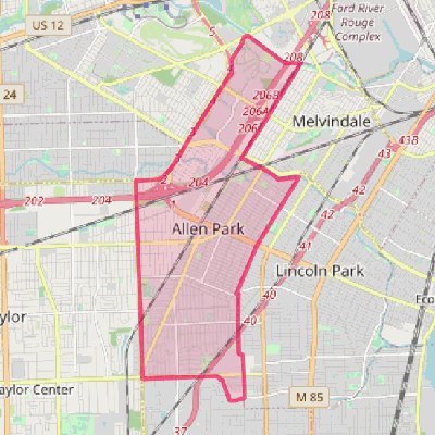 Map of Allen Park