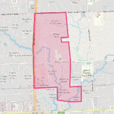 Map of Bingham Farms