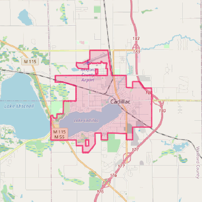 Map of Cadillac