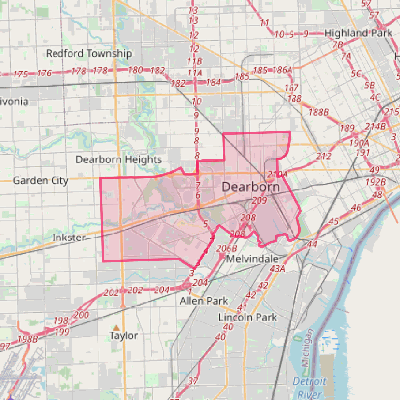 Map of Dearborn