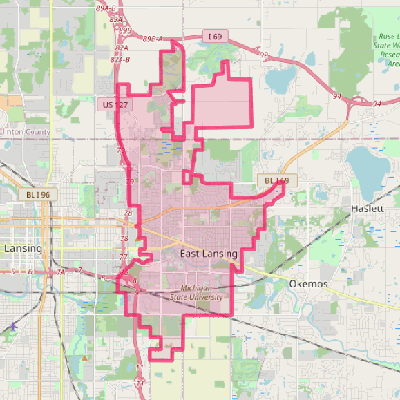 Map of East Lansing