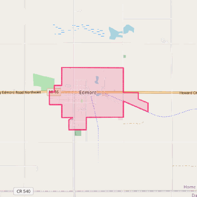 Map of Edmore