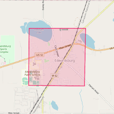 Map of Edwardsburg