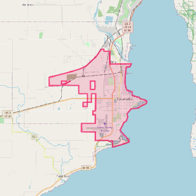 Map of Escanaba