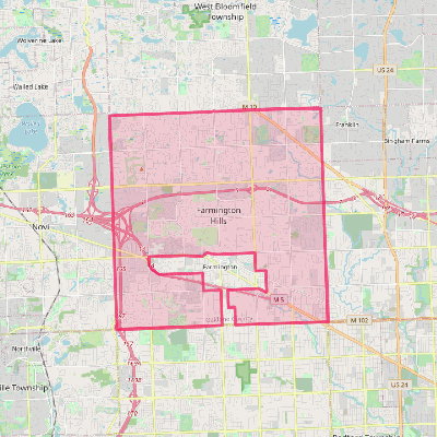 Map of Farmington Hills