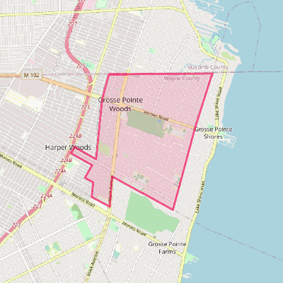 Map of Grosse Pointe Woods