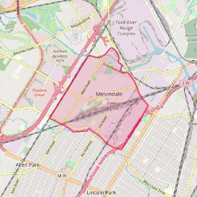 Map of Melvindale