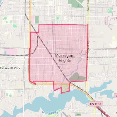 Map of Muskegon Heights