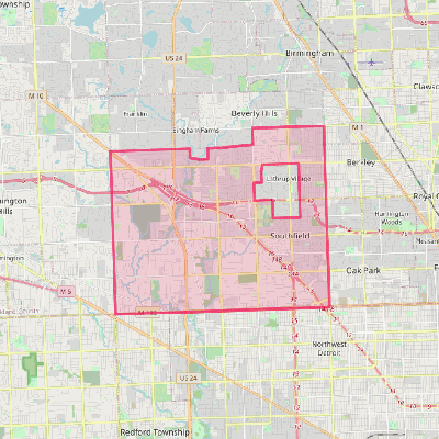 Map of Southfield