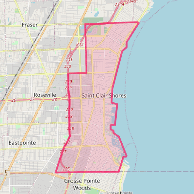 Map of St. Clair Shores