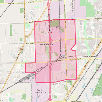 Map of Woodhaven