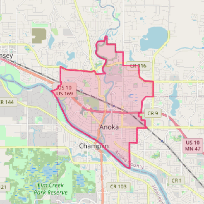 Map of Anoka