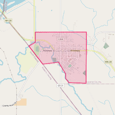 Map of Browns Valley