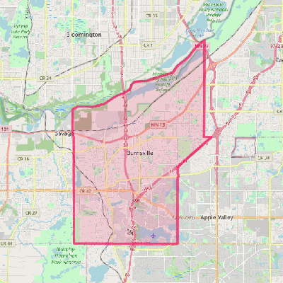 Map of Burnsville