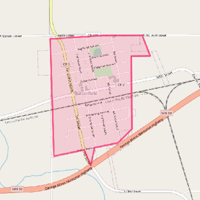 Map of Butterfield