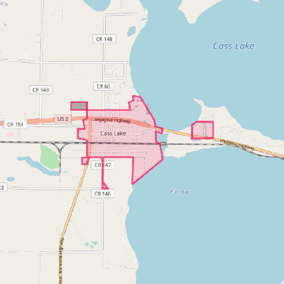 Map of Cass Lake