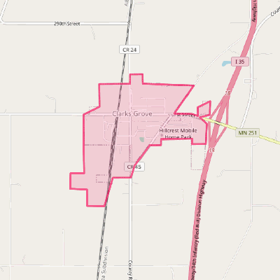 Map of Clarks Grove