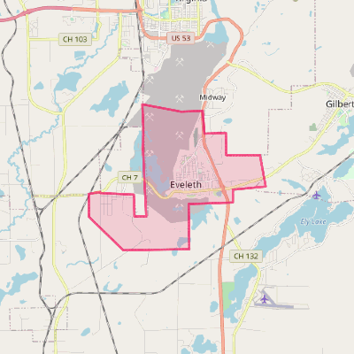 Map of Eveleth