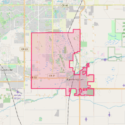 Map of Farmington