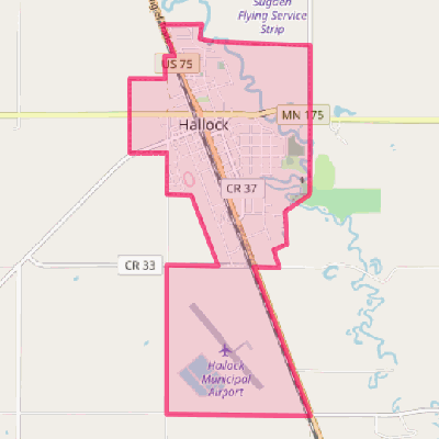 Map of Hallock