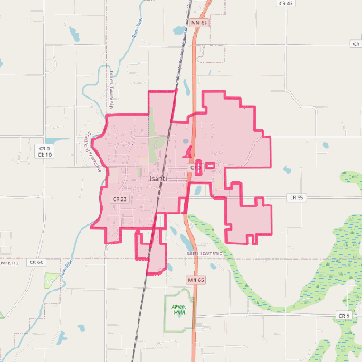 Map of Isanti