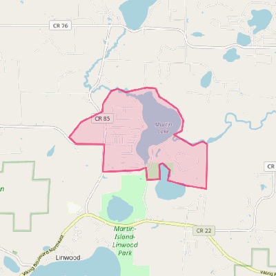 Map of Martin Lake
