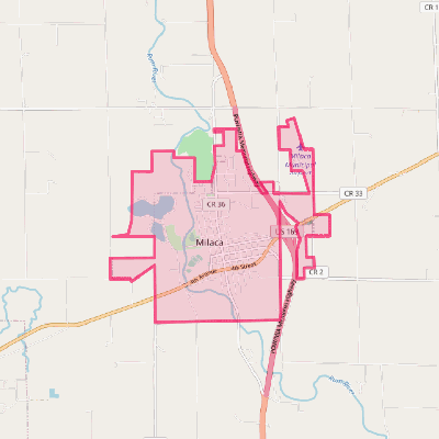 Map of Milaca