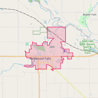 Map of Redwood Falls