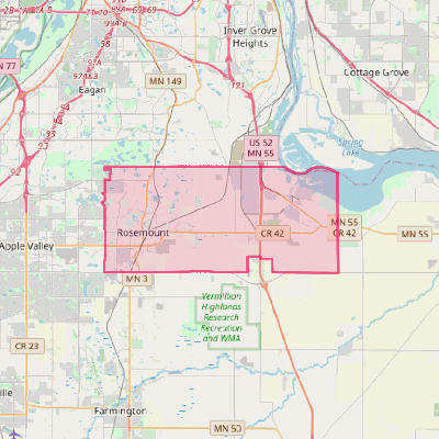 Map of Rosemount