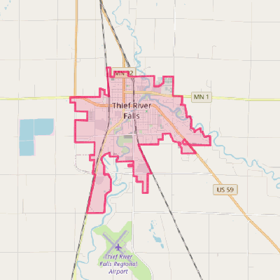 Map of Thief River Falls