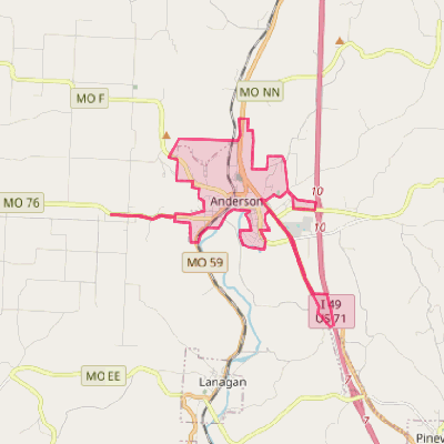 Map of Anderson