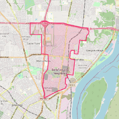 Map of Bellefontaine Neighbors