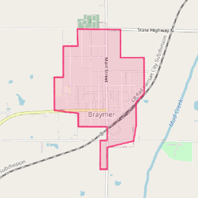 Map of Braymer