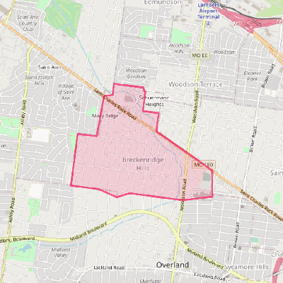 Map of Breckenridge Hills