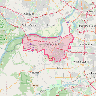 Map of Chesterfield